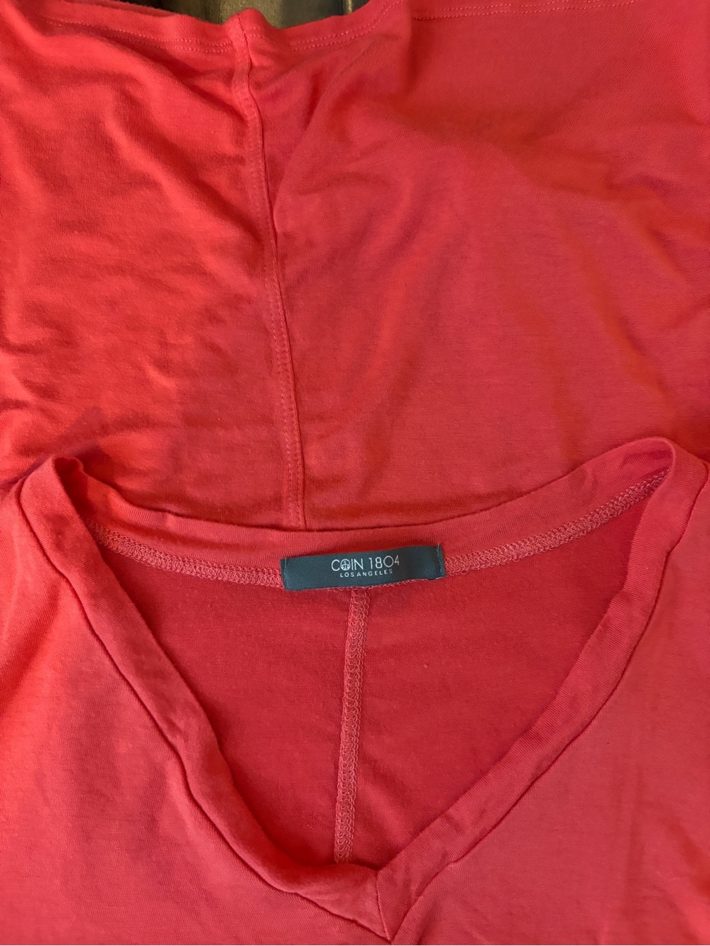 Coin 1804 Coral V-Neck Knot Front Sleeveless Top - L - Picture 5 of 5